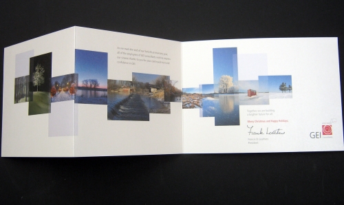 holiday card 2009 that uses the continuous horizon line theme that strings together a range of landscapes